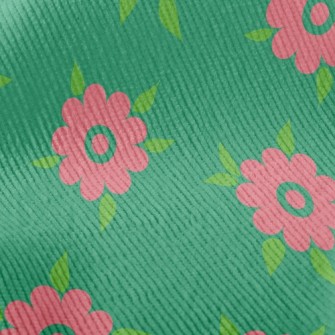 Natural Pink Small Round Flowe Standard Corduroy
