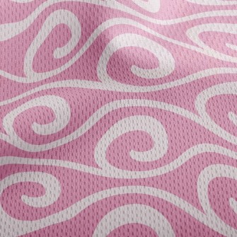 Cute Swirl Waves Athletic Mesh Flat Back