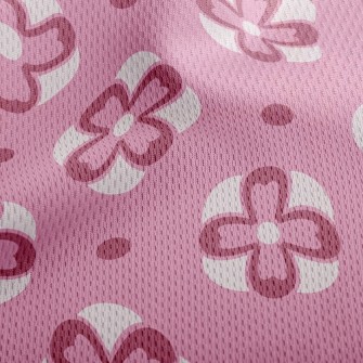 Changing Pink Flowers Athletic Mesh Flat Back