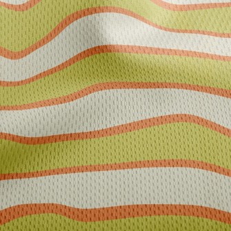Simple Two-Color Stripes Athletic Mesh Flat Back