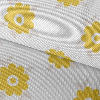 Light Yellow Small Round Flowe Waterproof Oxford