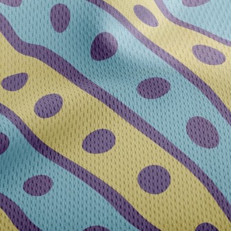 Polka Dot Lines Athletic Mesh Flat Back