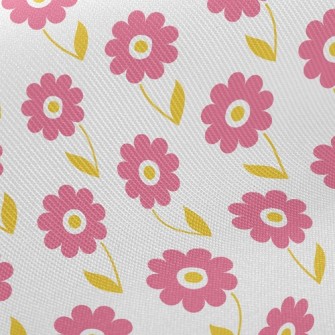 Elegant Pink Flowers Twill