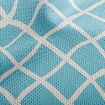 White Line Cross Grid Athletic Mesh Flat Back