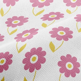 Elegant Pink Flowers Performance Linen