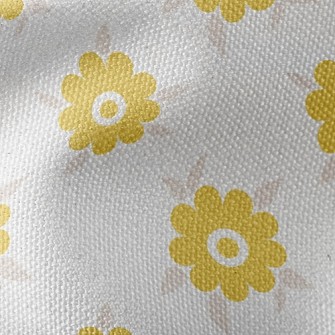 Light Yellow Small Round Flowe Waterproof Canvas