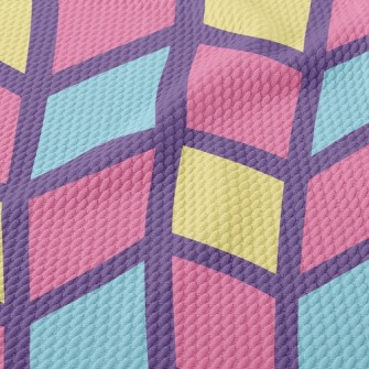 Colorful Mosaic Waves Birdseye Piqué