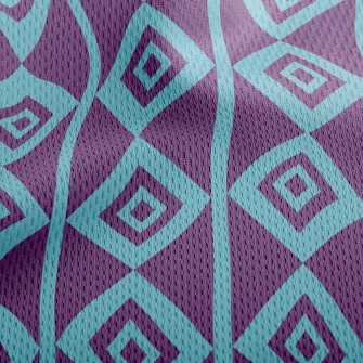 Psychedelic Purple Rhombus Athletic Mesh Flat Back