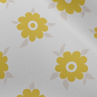 Light Yellow Small Round Flowe Chiffon