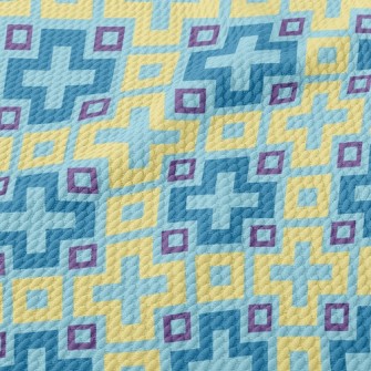 Cross Block Mosaic Birdseye Piqué