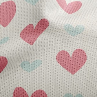 Cute Heart Athletic Mesh Flat Back