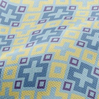 Cross Block Mosaic Performance Linen