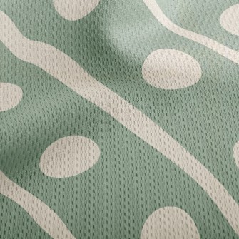 Polka Dot Twill Athletic Mesh Flat Back
