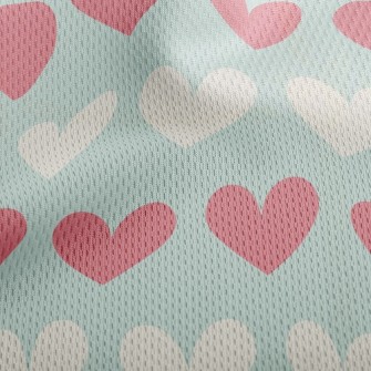 Pastel Bicolor Heart Athletic Mesh Flat Back