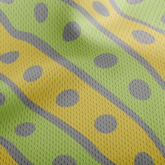 Dots Inside Diagonal Stripes Athletic Mesh Flat Back