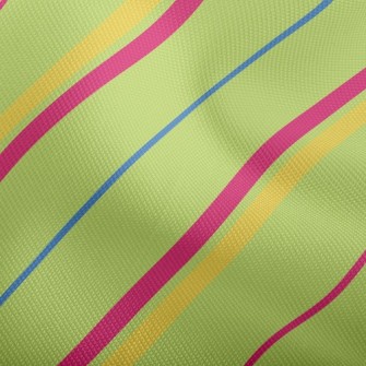 Green Diagonal Stripes Dobby
