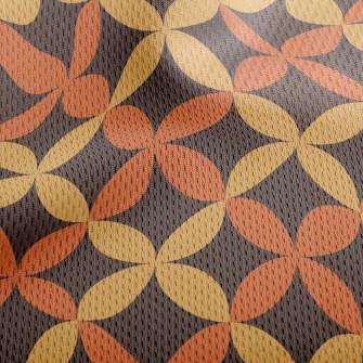 Two-Color Petal-Shaped Floral Athletic Mesh Flat Back