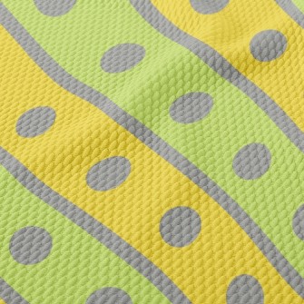 Dots Inside Diagonal Stripes Birdseye Piqué