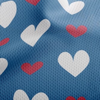 Fashion Two-Color Heart Athletic Mesh Flat Back
