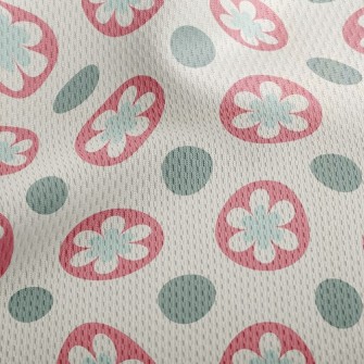 Circle Flower Dots Athletic Mesh Flat Back