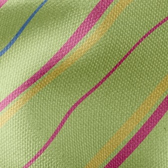 Green Diagonal Stripes Waterproof Canvas