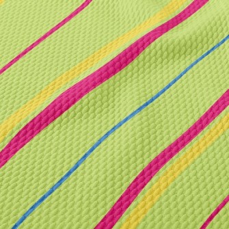 Green Diagonal Stripes Birdseye Piqué