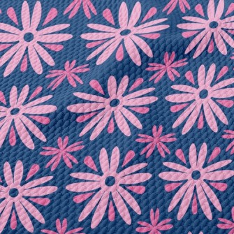 Playful Pink Flower Birdseye Piqué