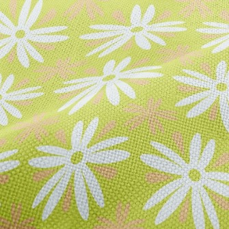 Elegant Little White Flowers Performance Linen
