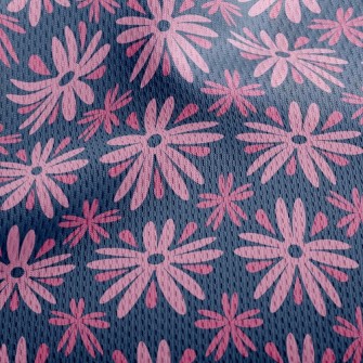 Playful Pink Flower Athletic Mesh Flat Back