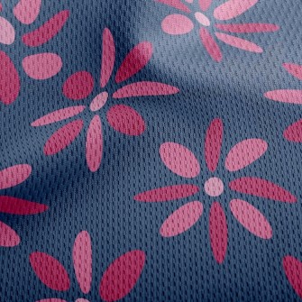 Playful Big Pink Flower Athletic Mesh Flat Back