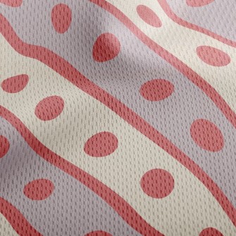 Polka Dot Twill Athletic Mesh Flat Back