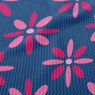 Playful Big Pink Flower Birdseye Piqué