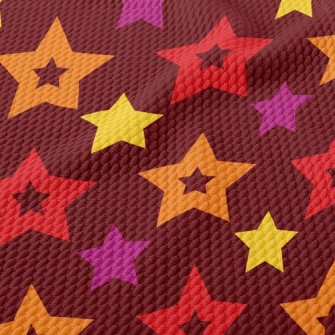 Colorful Hollow Stars Birdseye Piqué