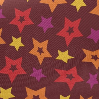 Colorful Hollow Stars Twill