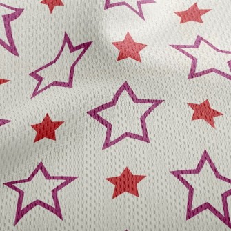Cute Size Stars Athletic Mesh Flat Back