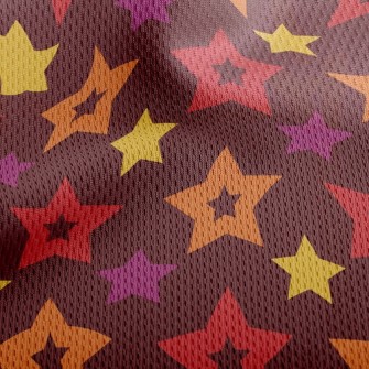 Colorful Hollow Stars Athletic Mesh Flat Back