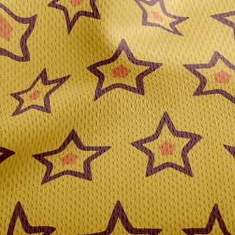 Shiny Double Star Athletic Mesh Flat Back