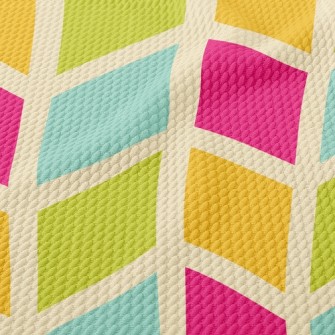 Colorful Mosaic Waves Birdseye Piqué