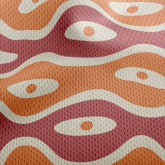 Dot Ellipse Wave Athletic Mesh Flat Back