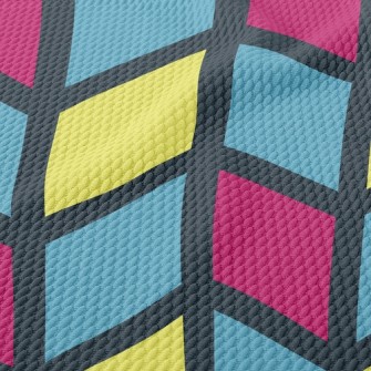 Colorful Mosaic Waves Birdseye Piqué