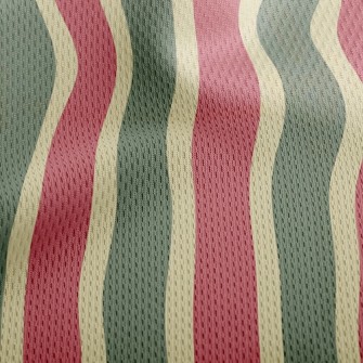 Christmas Straight Stripes Athletic Mesh Flat Back