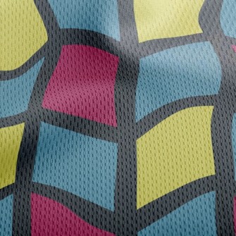Colorful Mosaic Waves Athletic Mesh Flat Back