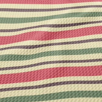 Christmas Horizontal Stripes Birdseye Piqué
