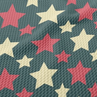 Two-Color Big And Small Stars Birdseye Piqué