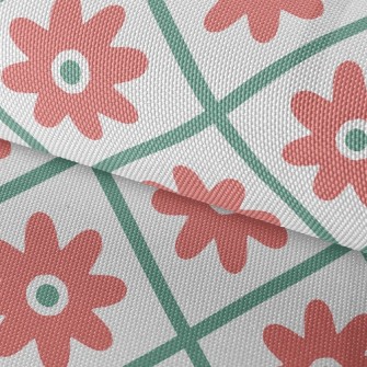 Flowers In Grid Waterproof Oxford