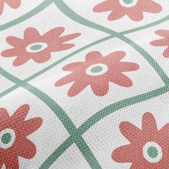 Flowers In Grid Performance Linen