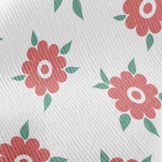 Green Leaves Dotted With Flowe Standard Corduroy