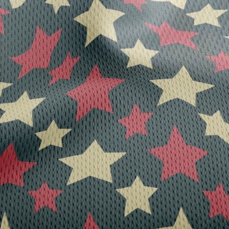 Two-Color Big And Small Stars Athletic Mesh Flat Back