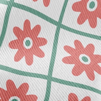 Flowers In Grid Standard Corduroy