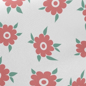 Green Leaves Dotted With Flowe Twill